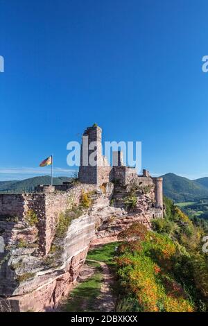 Geografia / viaggio, Germania, Renania-Palatinato, Dahn, di castello rovina Tanstein attraverso Grafendahn a , Additional-Rights-Clearance-Info-Not-Available Foto Stock
