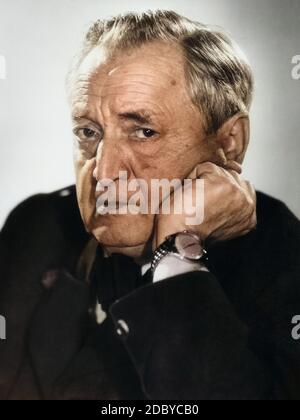 Hans Moser, österreichischer Schauspieler, Deutschland um 1954. Attore austriaco Hans Moser, Germania intorno al 1954. Foto Stock