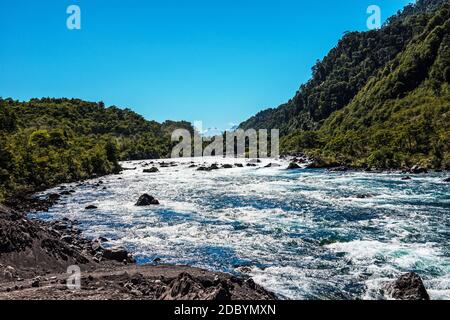 Fiume Petrohue, Cile Foto Stock