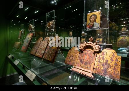 Città del Vaticano, Roma - 07 marzo 2018: Icone nella Sala delle icone della Pinacoteca dei Musei Vaticani Foto Stock