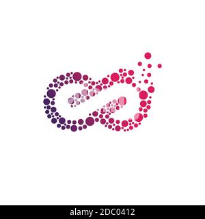 Logo Infinity design symbol.Modern Infinity icona con bolla - Vector Illustrazione Vettoriale