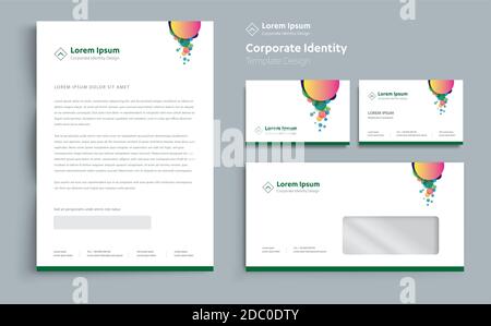 Corporate Business Identity template design Vector cancelleria astratta , Articoli da regalo colore elementi promozionali souvenir. Link set tecnologia digitale Illustrazione Vettoriale