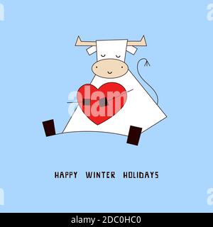 Buon Natale e felice anno nuovo 2021. Biglietto d'auguri, cartolina, invito, poster stagionale, volantino, banner, modello di design a tema natalizio con Illustrazione Vettoriale