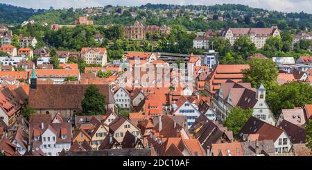 Panorama of the historical center of Tubingen - Baden Wurttemberg, Germany. Stock Photo