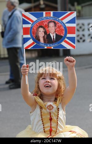 Royal Wedding Street party in strada superiore, Madeley, Telford. Foto Stock