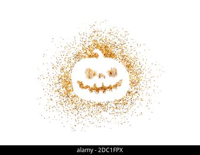 Zucca di Halloween dorata fatta di glitter Foto Stock