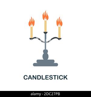 Icona del candelabro. Elemento semplice della collezione halloween. Icona Creative Candlestick per web design, modelli, infografiche e altro ancora Illustrazione Vettoriale