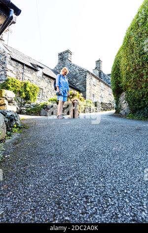 Ffordd Pen Llech è una strada pubblica nella città di Harlech che si trova all'interno del Parco Nazionale di Snowdonia, Galles del Nord. Una volta era considerato il più ripido Foto Stock