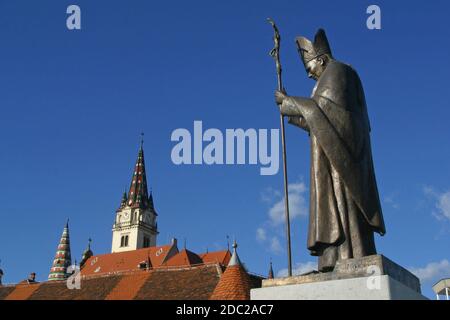 Papa Giovanni Paolo II statua a Marija Bistrica , Croazia Foto Stock