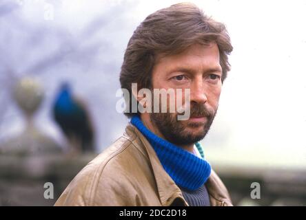 Eric Clapton prima del suo concerto alla Edinburgh Playhouse 27 Febbraio 1985 Foto Stock