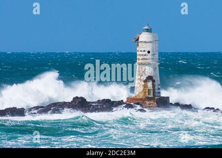 Tempesta nel faro di Mangiabarche Foto Stock