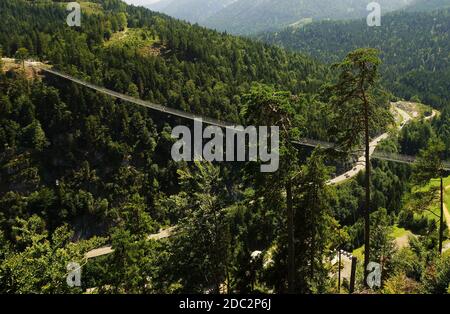 Ponte sospeso Highline 179 a Reutte Austria Foto Stock