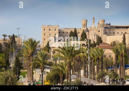 Israele, Gerusalemme, Vista verso il centro di Gerusalemme di Notre Dame Foto Stock