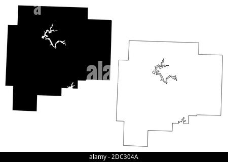 Guernsey County, Ohio state (Stati Uniti, Stati Uniti d'America, Stati Uniti, Stati Uniti, Stati Uniti) mappa vettoriale, scrimbolo schizzo mappa Guernsey Illustrazione Vettoriale