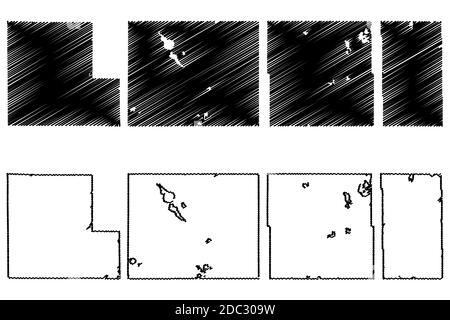 Jackson, Isanti, Grant e Hubbard County, Minnesota (Stati Uniti, Stati Uniti d'America, Stati Uniti, Stati Uniti, Stati Uniti), illustrazione vettoriale mappa, schizzo scrimbolo Illustrazione Vettoriale