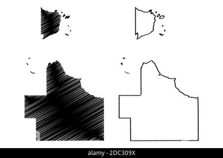 Lake of the Woods County, Minnesota (Stati Uniti, Stati Uniti d'America, Stati Uniti, Stati Uniti, Stati Uniti) mappa vettoriale illustrazione, abbozzare schizzo Lake of the Woods Illustrazione Vettoriale