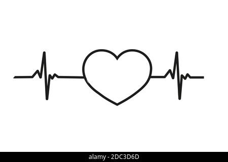 Vettore heartbeat su sfondo bianco Illustrazione Vettoriale