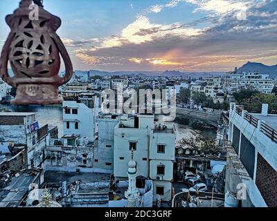 Vista su Udaipur in India Foto Stock