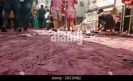 Holi festival a Pushkar, India Foto Stock