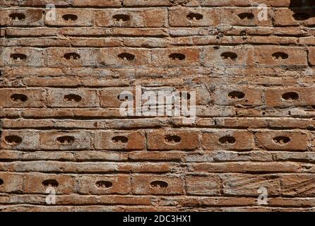 Un vecchio muro di mattoni sfondo, Turchia. Foto Stock