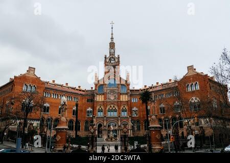 Barcellona, Spagna - 21 marzo 2018: Ospedale della Santa Croce e San Paolo Foto Stock