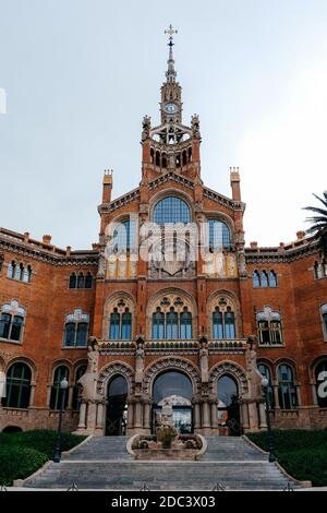 Barcellona, Spagna - 21 marzo 2018: Ospedale della Santa Croce e San Paolo Foto Stock