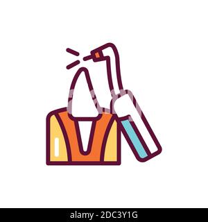 Icona della linea di colore per il trattamento dei denti degli animali. Elemento vettoriale isolato. Pittogramma per pagina web, app mobile, promo. Illustrazione Vettoriale