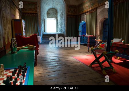 La Camera dei Re; una delle camere all'interno della Grande Torre / Donjon / Torrione / imponente roccaforte interna – il Palazzo reale – del Castello di dover, dover, Kent. REGNO UNITO. (121) Foto Stock