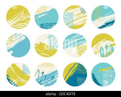 Vari momenti salienti e icone di storia per i social media Illustrazione Vettoriale