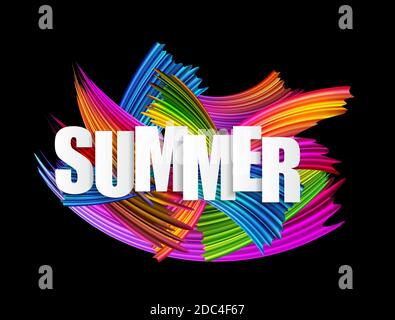 Astratto spettro pennellate textured Art Summer background. Illustrazione Foto Stock