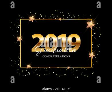 Classe di 2019 Graduarion Education background. Illustrazione Foto Stock