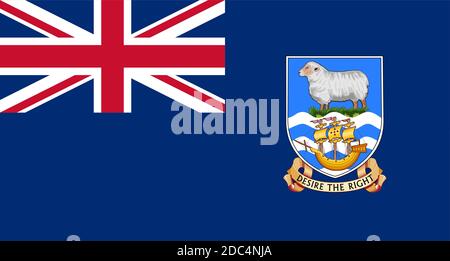 Bandiera di primo piano delle Isole Falkland Illustrazione Vettoriale