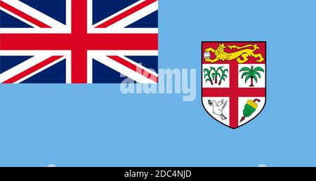 Primo piano bandiera delle Figi Illustrazione Vettoriale