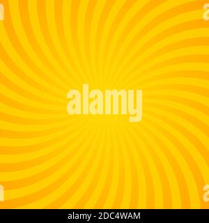 Sfondo Sunburst arancione con linee radiali. Foto Stock
