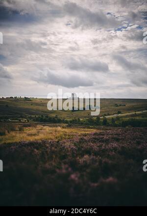 Vista sulle North York Moors fino a RAF Fylingdales Foto Stock