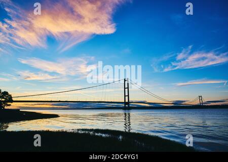 Tramonto sul Ponte Humber Foto Stock