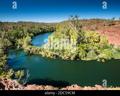 Middle Gorge e le cascate di Indarri, Lawn Hill, Boodjamulla National Park Foto Stock