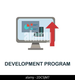 Icona del programma di sviluppo. Elemento semplice dalla raccolta delle risorse umane. Icona del programma di sviluppo creativo per il web design, i modelli, le infografiche Illustrazione Vettoriale