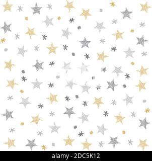 Le stelle di Natale puntini modello scarabocchiare disegno sfondo isolato Illustrazione Vettoriale