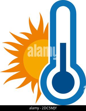 Logo Vector riscaldamento e raffreddamento domestici. Illustrazione astratta Illustrazione Vettoriale