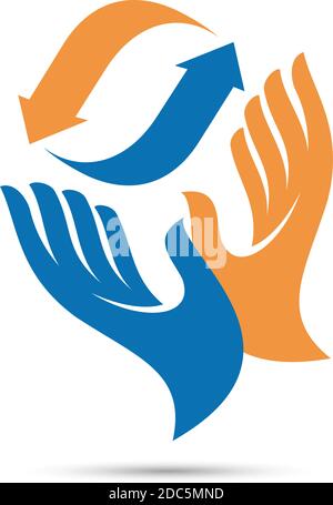Logo Vector riscaldamento e raffreddamento domestici. Illustrazione astratta Illustrazione Vettoriale