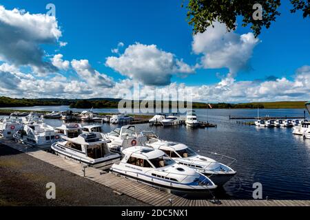 Marina at Manor House, Lower Lough Erne, Enniskillen, Co. Fermanagh, Irlanda del Nord Foto Stock