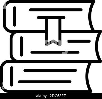 Icona della pila di libri Mentor. Icona vettoriale di stack di libri mentor outline per il web design isolato su sfondo bianco Illustrazione Vettoriale