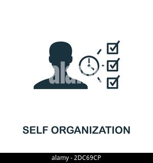 Icona Self Organization. Elemento semplice della raccolta di metodi agili. Icona di organizzazione automatica compilata per modelli, infografiche e altro ancora Illustrazione Vettoriale