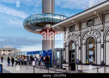 The British Airways i360 Viewing Tower, Brighton Seafront, Britain, East Sussex, UK. Foto Stock