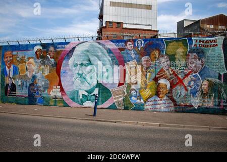 Impressionen: International Wall Belfast, Nordirland/Irlanda del Nord. Foto Stock