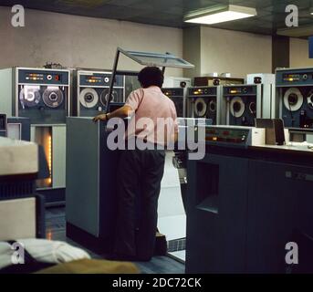 Sala computer, Kyustendil, 1984 Foto Stock