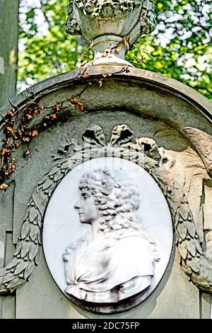 Weimar, antico cimitero: Tomba di Charlöotte von Stein, amico di Goethe; Weimar, alter Friedhof: Grab von Charliotte contro Stein Foto Stock