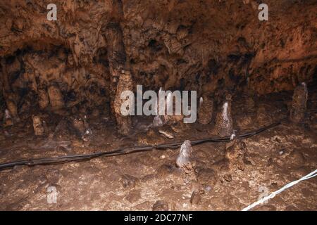 All'interno di una bella grotta - primo piano di rocce Foto Stock