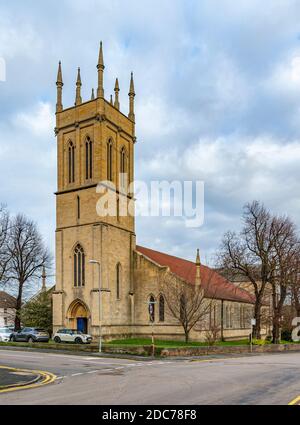 La Chiesa di San Giovanni Evangelista, Spitalgate, Grantham, Lincolnshire, Regno Unito Foto Stock